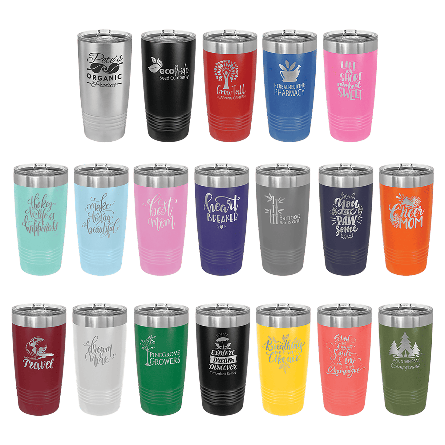 Custom 20 oz Engraved Tumbler (Grey) – Personalized Drinkware for Any Occasion