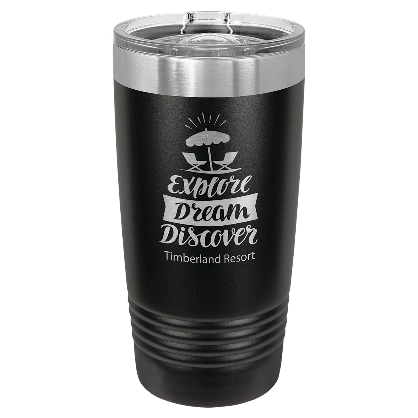 Custom 20 oz Engraved Tumbler (Black / Stainless)– Personalized Drinkware for Any Occasion