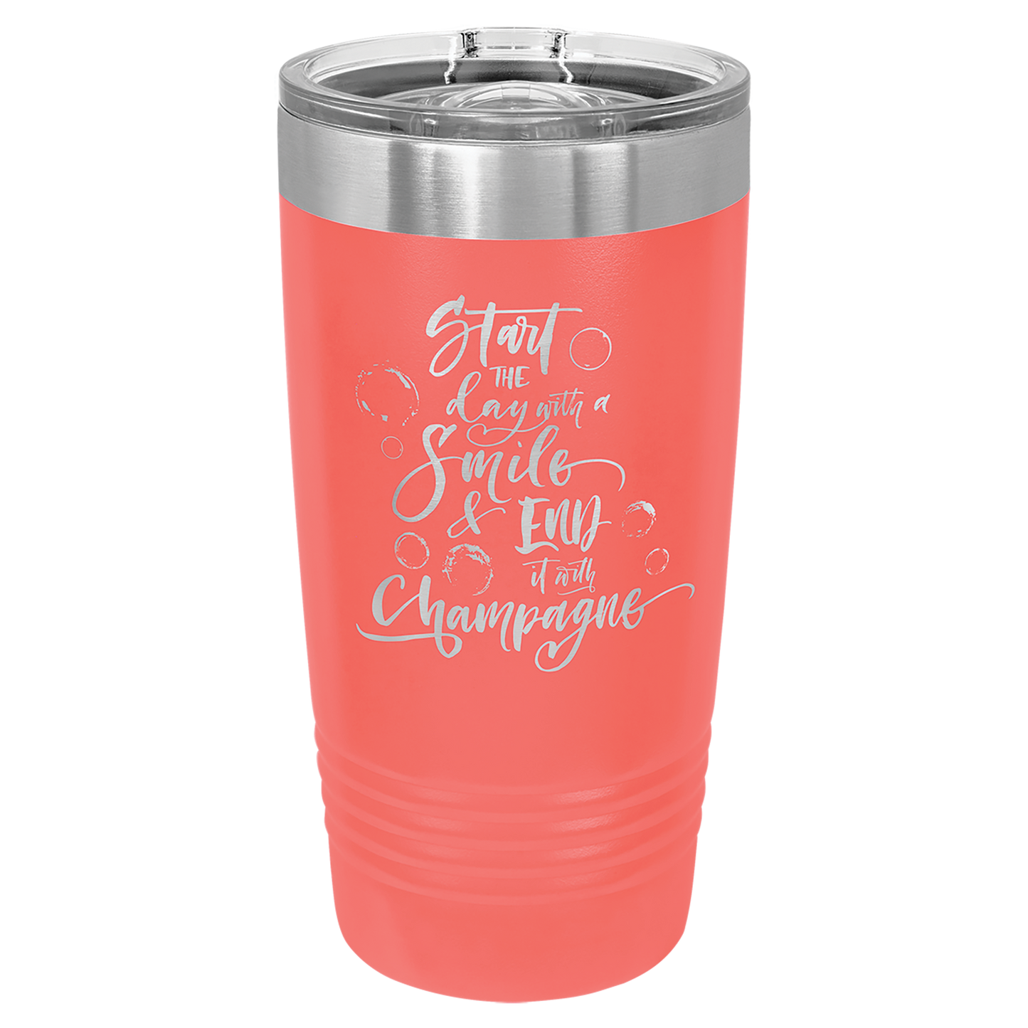 Custom 20 oz Engraved Tumbler (Coral) – Personalized Drinkware for Any Occasion