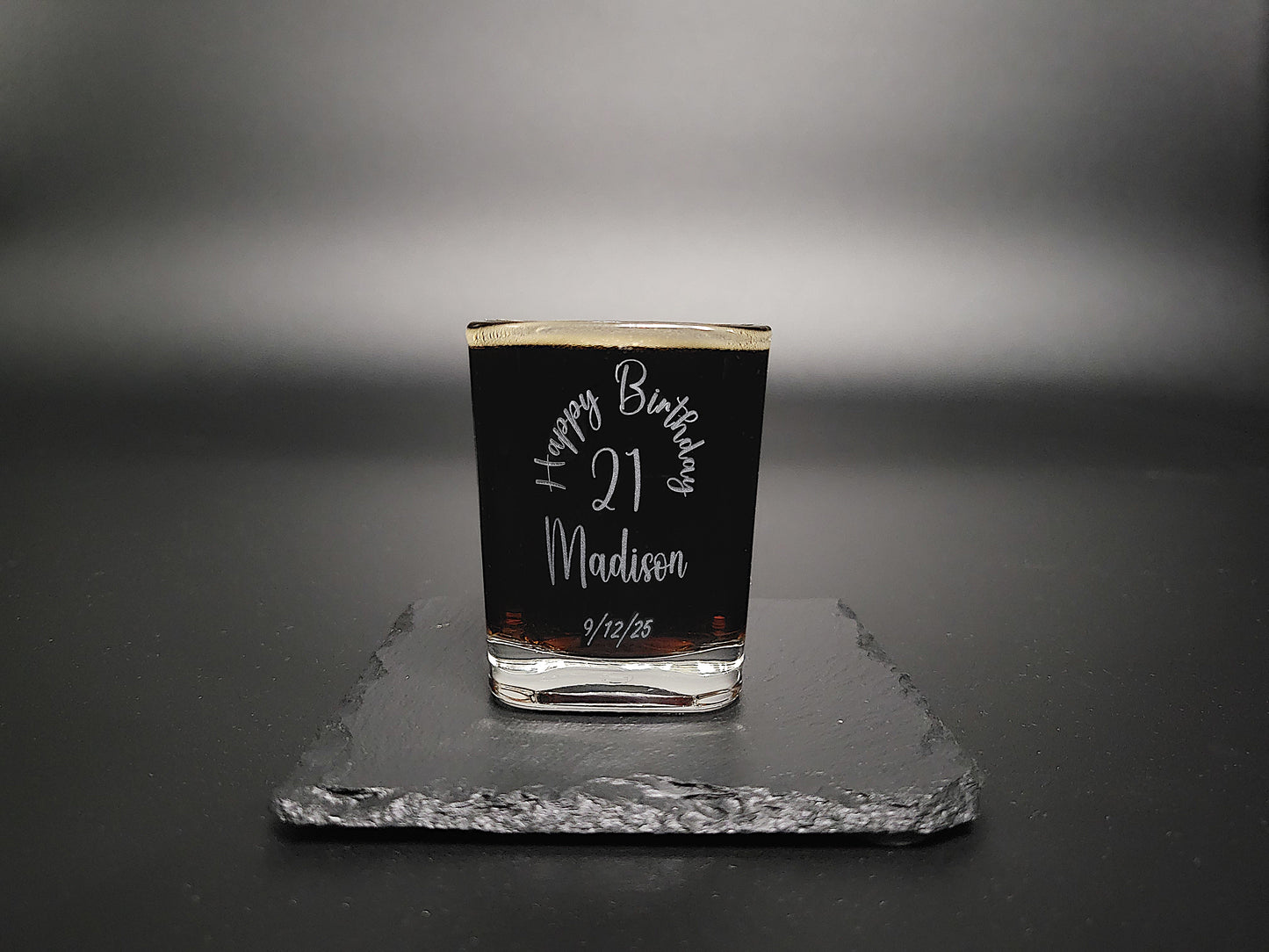 Happy Birthday Engraved Shot Glass – Personlized 2oz Barware