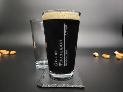 Timeless Stack Pint Glass – Personalized 16oz Barware
