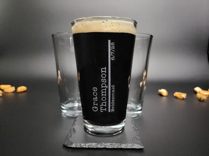 Timeless Stack Pint Glass – Personalized 16oz Barware