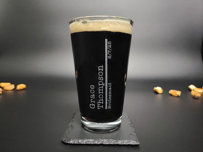 Timeless Stack Pint Glass – Personalized 16oz Barware